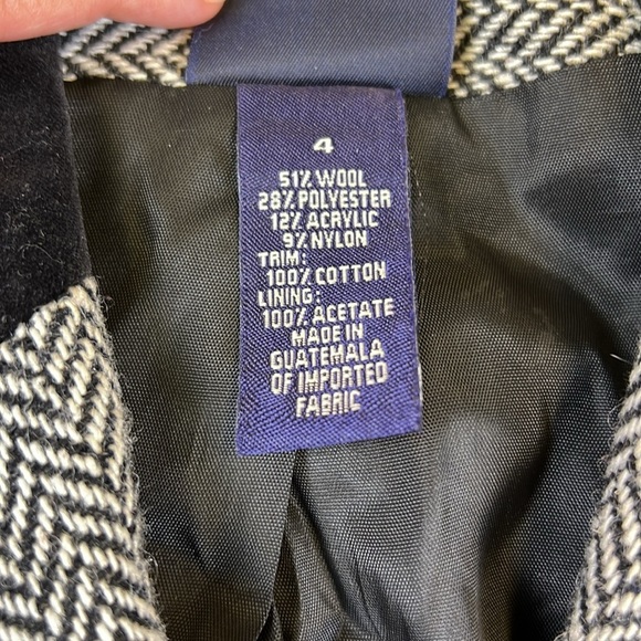 Hillard & Hanson Women’s Black/White Wool Blend Tweed Blazer Jacket Size 4 - Picture 8 of 10